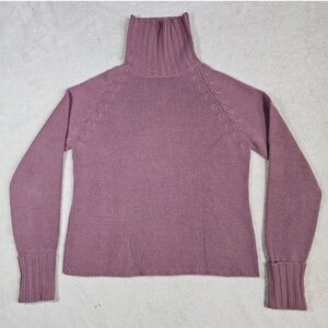 Banana Republic Cashmere Mauve Purple Turtle Neck Sweater Crop Y2K Medium